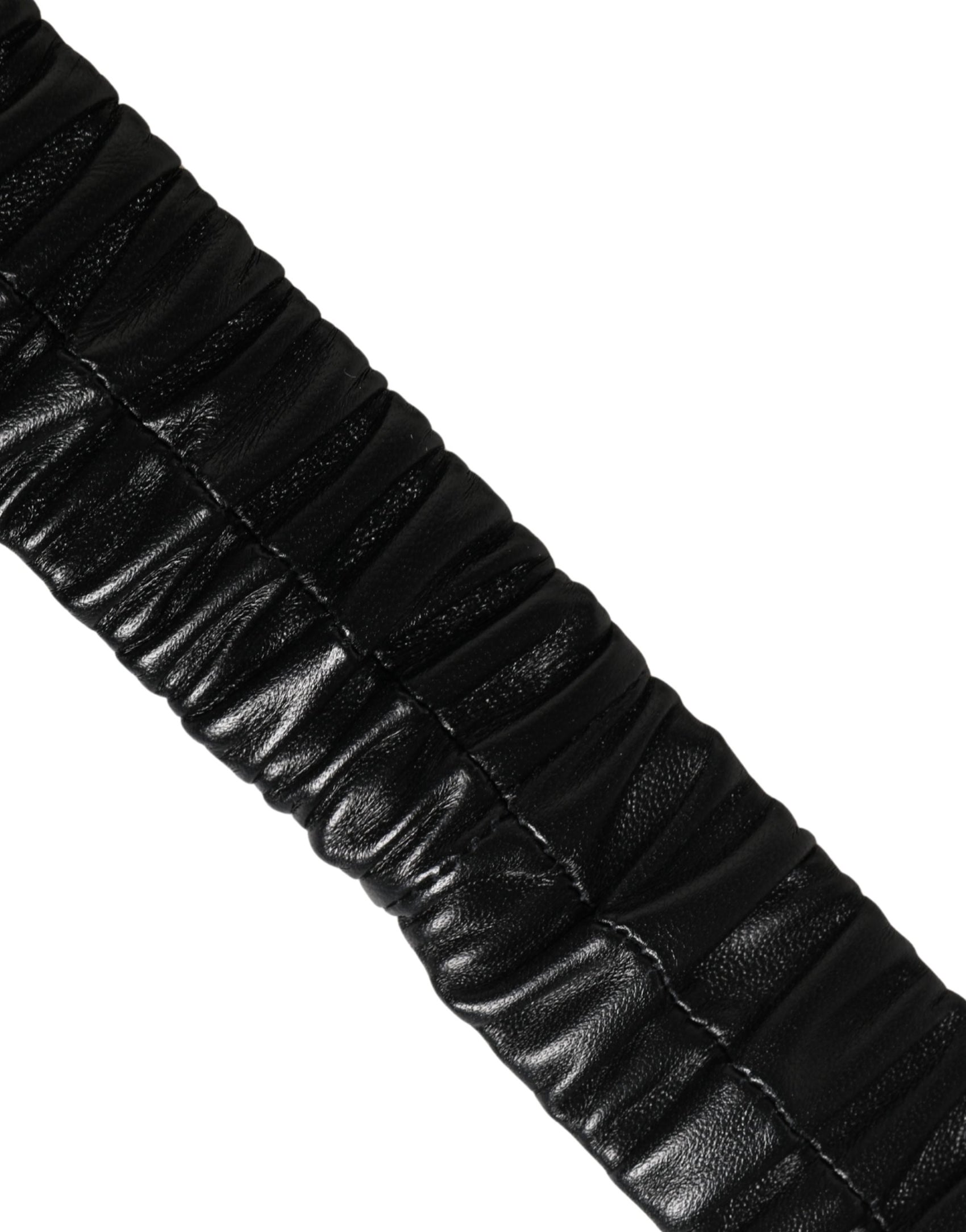 Dolce & Gabbana Black Leather Gold Heart Metal Buckle Belt
