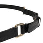 GF Ferre Black Leather Thin Gold Metal Brass Buckle Waist Belt