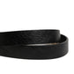 GF Ferre Black Leather Thin Gold Metal Brass Buckle Waist Belt