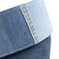Dolce & Gabbana Blue Two Tone Denim Gold Metal Buckle Belt