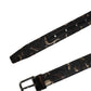 Dolce & Gabbana Multicolor Jacquard Silver Metal Buckle Belt