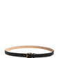 Dolce & Gabbana Black Classic Leather Gold Metal Buckle Belt