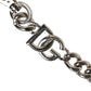 Dolce & Gabbana Black Leather Silver Chain Bag Accessory Shoulder Strap
