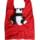 Dolce & Gabbana Men Red Polyester Panda Stuffed Ecobag Tote Borse Bag