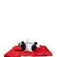 Dolce & Gabbana Men Red Polyester Panda Stuffed Ecobag Tote Borse Bag