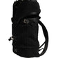 Dolce & Gabbana Black Tricot Wool Blend Duffel Backpack Travel Borse Bag