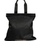Dolce & Gabbana Black Leather #DGFamily Patch Shopping Tote Borse Bag