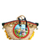 Dolce & Gabbana Multicolor Woven Straw Basket Embellished Sicily Bag