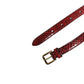 Dolce & Gabbana Red Leather Daisy Crystal Embellished Waist Belt