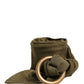 Ermanno Scervino Army Green Cotton Round Buckle Waist Belt