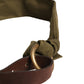 Ermanno Scervino Army Green Cotton Round Buckle Waist Belt