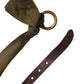 Ermanno Scervino Army Green Cotton Round Buckle Waist Belt