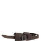 Ermanno Scervino Dark Brown Wool Bow Embellished Buckle Belt