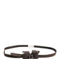 Ermanno Scervino Dark Brown Wool Bow Embellished Buckle Belt