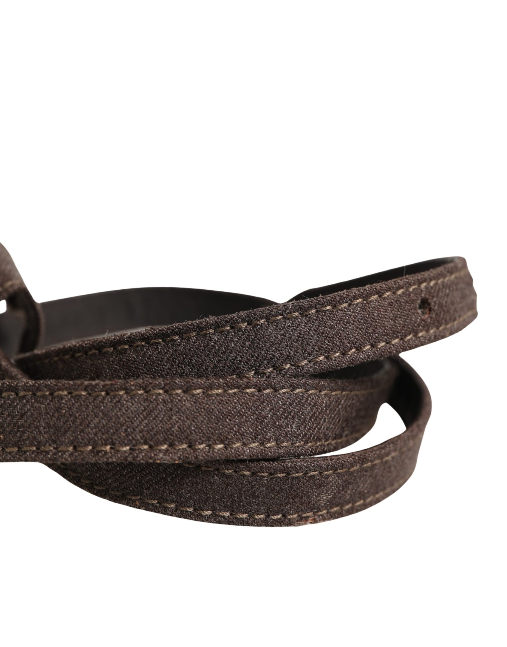 Ermanno Scervino Dark Brown Wool Bow Embellished Buckle Belt