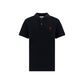 Ami Paris Black Cotton Polo Shirt