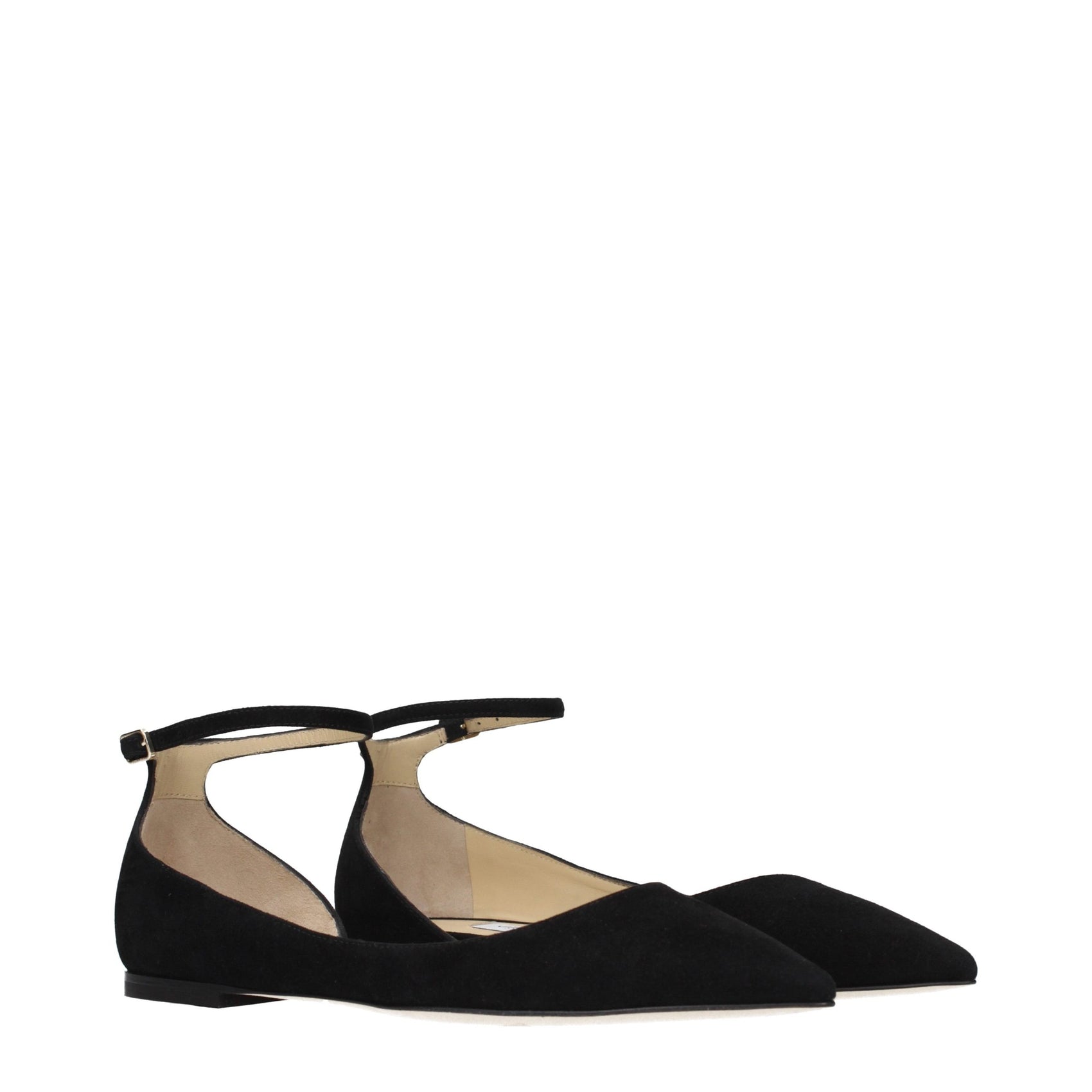 Jimmy Choo Black Leather Ballet Flats