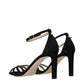 Jimmy Choo Black Leather Stiletto Heel Sandals