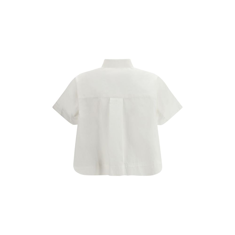 Sacai White Cotton Shortsleeve Shirt