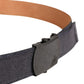 Ermanno Scervino Black Wool Cotton Logo Metal Buckle Belt