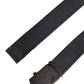 Ermanno Scervino Black Wool Cotton Logo Metal Buckle Belt