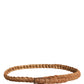 Ermanno Scervino Brown Leather Braided Metal Buckle Belt