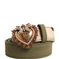 Dolce & Gabbana Green Camouflage Devotion Metal Buckle Belt