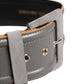 Patrizia Pepe Gray Genuine Leather Square Silver Metal Buckle Belt