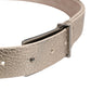 Brunello Cucinelli Metallic Beige Leather Silver Metal Buckle Belt