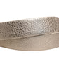 Brunello Cucinelli Metallic Beige Leather Silver Metal Buckle Belt