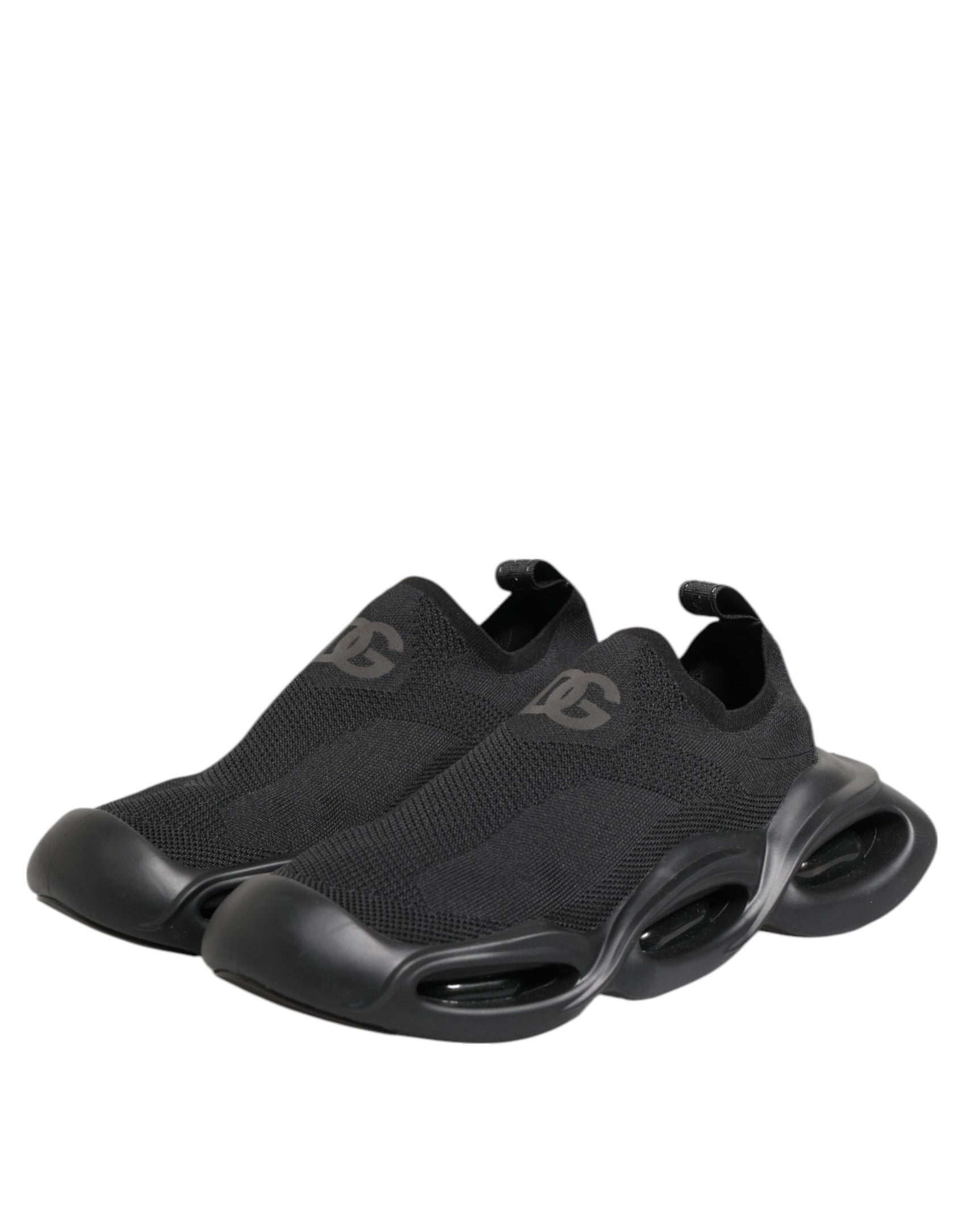 Dolce & Gabbana Black Slip On Wave Low Top Sneakers Shoes