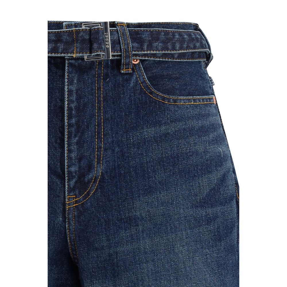 Sacai Blue Cotton Jeans Denim