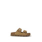 Prada Brown Calf Leather Bos Taurus Strap-On Sandals