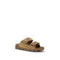 Prada Brown Calf Leather Bos Taurus Strap-On Sandals