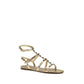 Valentino Garavani Gold Calf Leather Bos Taurus Flat Sandals