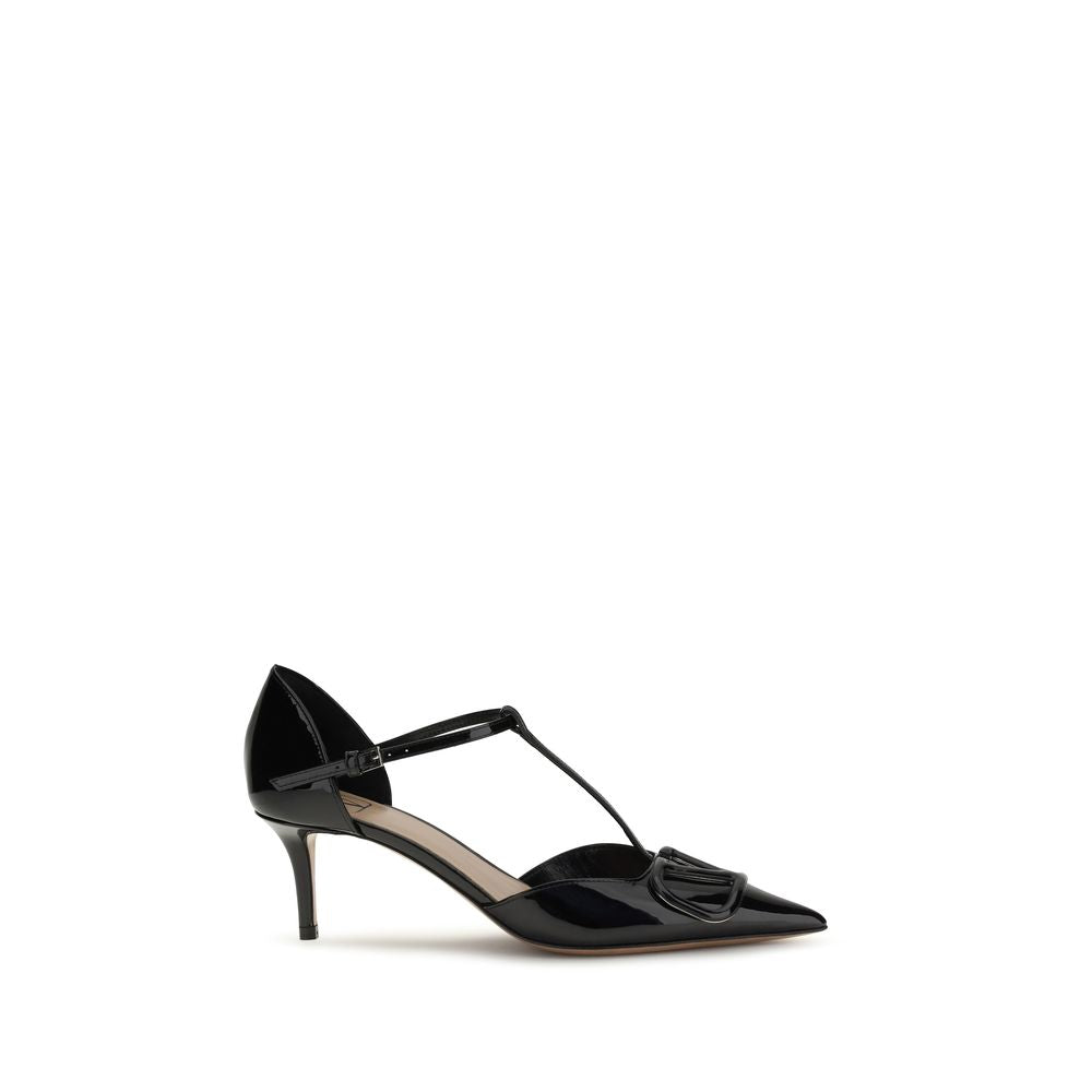 Valentino Garavani Black Calf Leather Bos Taurus Pumps