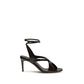Khaite Black Calf Leather Bos Taurus Strap-On Sandals