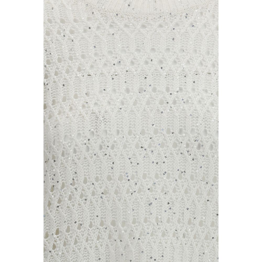 Brunello Cucinelli White Silk Sweatshirt