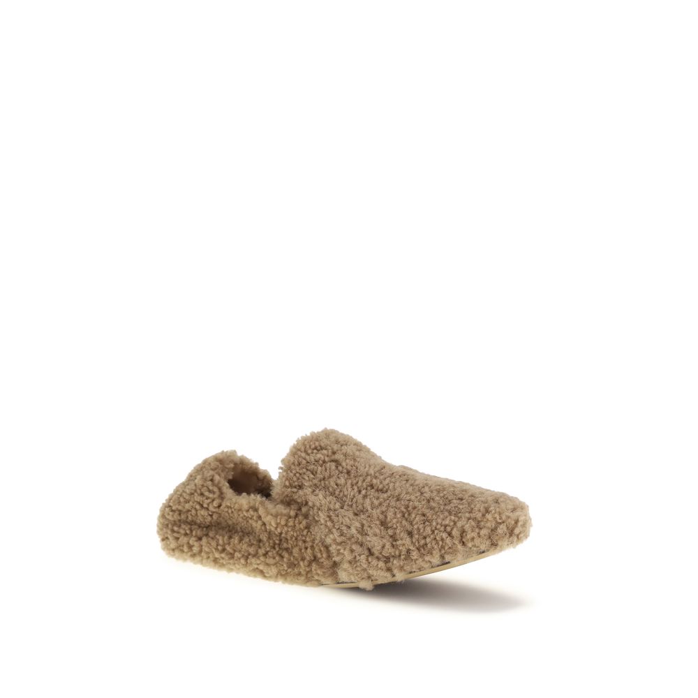 Le Monde Béryl Brown Calf Leather Bos Taurus Slip-On Loafers