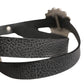 Cavalli Class Black Turquoise Leather Embellished Oval Buckle Belt