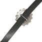 Cavalli Class Black Turquoise Leather Embellished Oval Buckle Belt