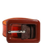 Miu Miu Orange PVC Waist Women Cintura Square Buckle Belt