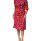 Dolce & Gabbana Purple Silk Floral Print Midi Sheath Dress