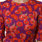 Dolce & Gabbana Purple Silk Floral Print Midi Sheath Dress