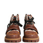 Dolce & Gabbana Brown Leather Trekking-Style Men Boots Shoes