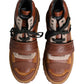 Dolce & Gabbana Brown Leather Trekking-Style Men Boots Shoes