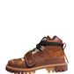 Dolce & Gabbana Brown Leather Trekking-Style Men Boots Shoes
