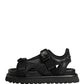 Dolce & Gabbana Black Logo Detailed Men Chunky Sandals Shoes