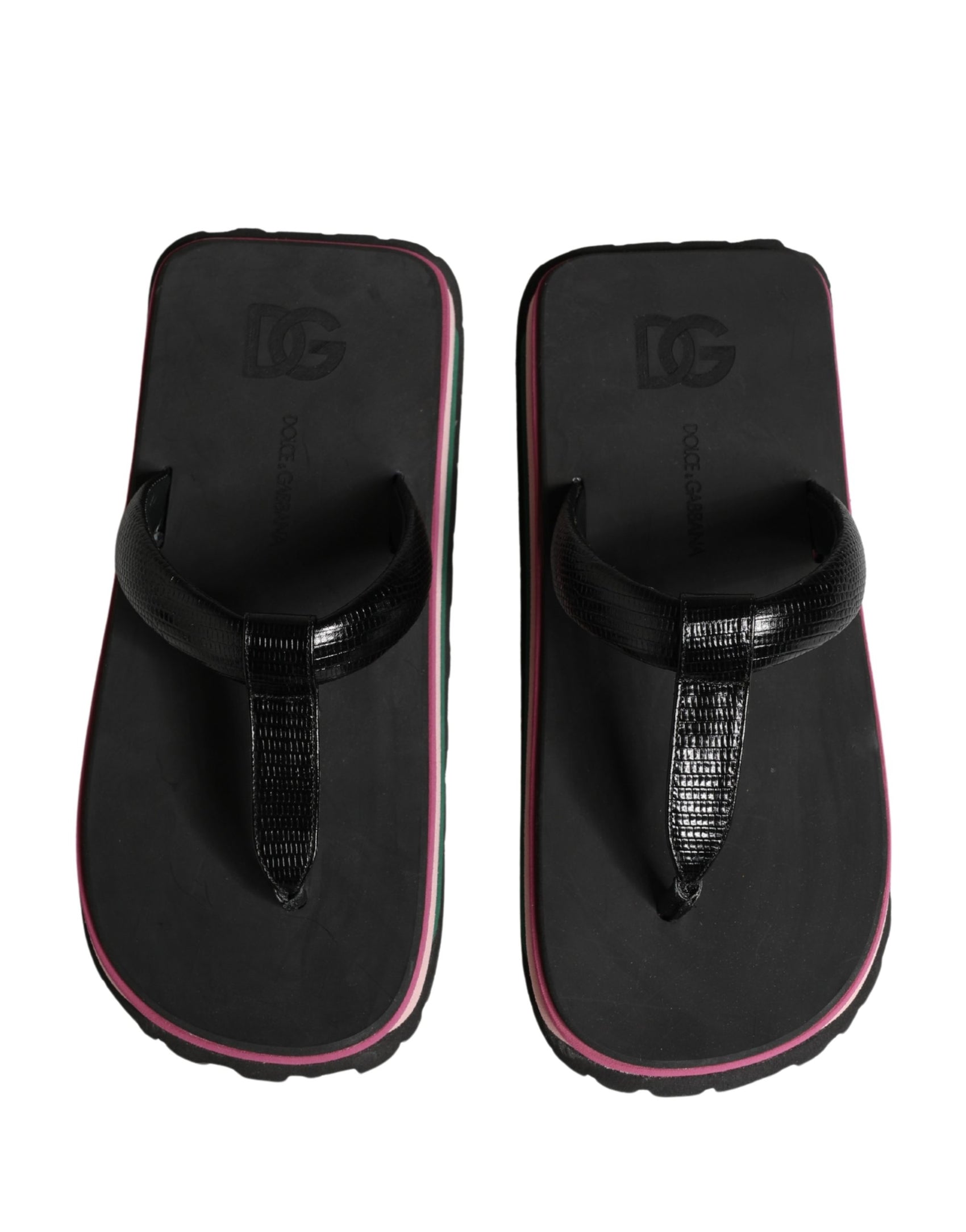 Dolce & Gabbana Multicolor Rubber Chunky Flip Flop Shoes