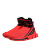 Dolce & Gabbana Red Black Sorrento Socks Sneakers Shoes